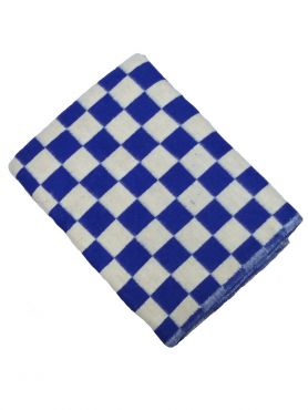 Одеяло байковое хлопок синяя клетка 1,5 сп.