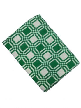 Одеяло байковое хлопок зеленая клетка 2,0 сп.