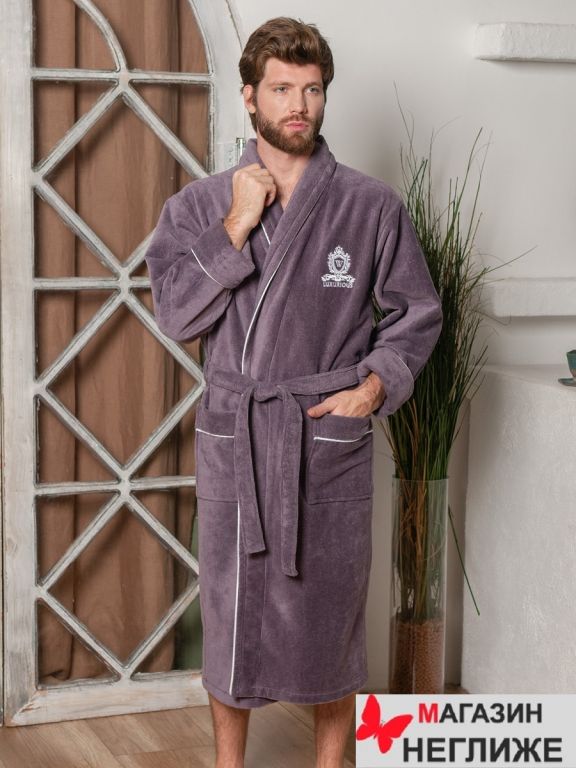 Купить мужской махровый халат Vitorre мокко в Санкт-Петербурге - Магазин  «Неглиже»