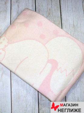 Одеяло байковое розовое Кот