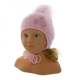 Вязаная шапочка для девочки мод. 2071 розовая