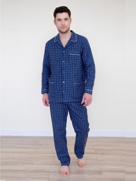 Пижама мужская фланель синяя