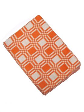 Одеяло байковое хлопок оранжевая клетка 2,0 сп.